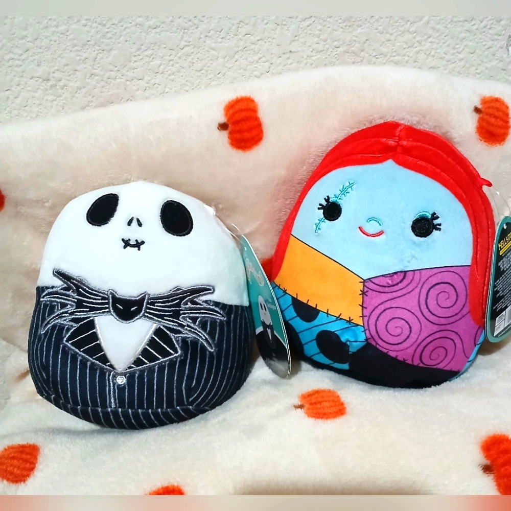 Jack Skellington and Sally squishmallow